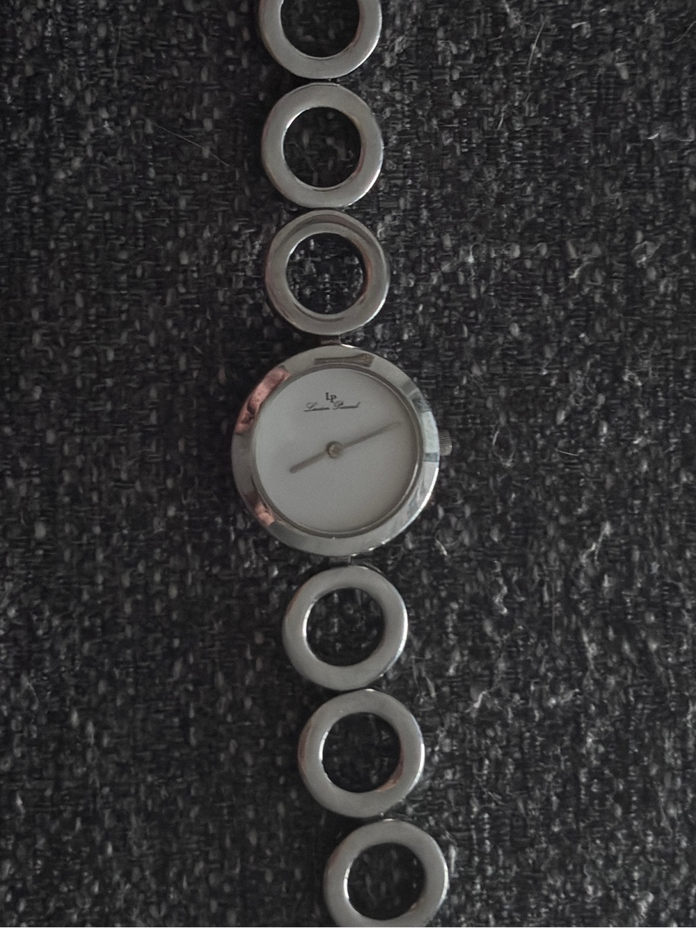 Lucien Piccard Silver Circular-Link Bracelet Watch - White Dial